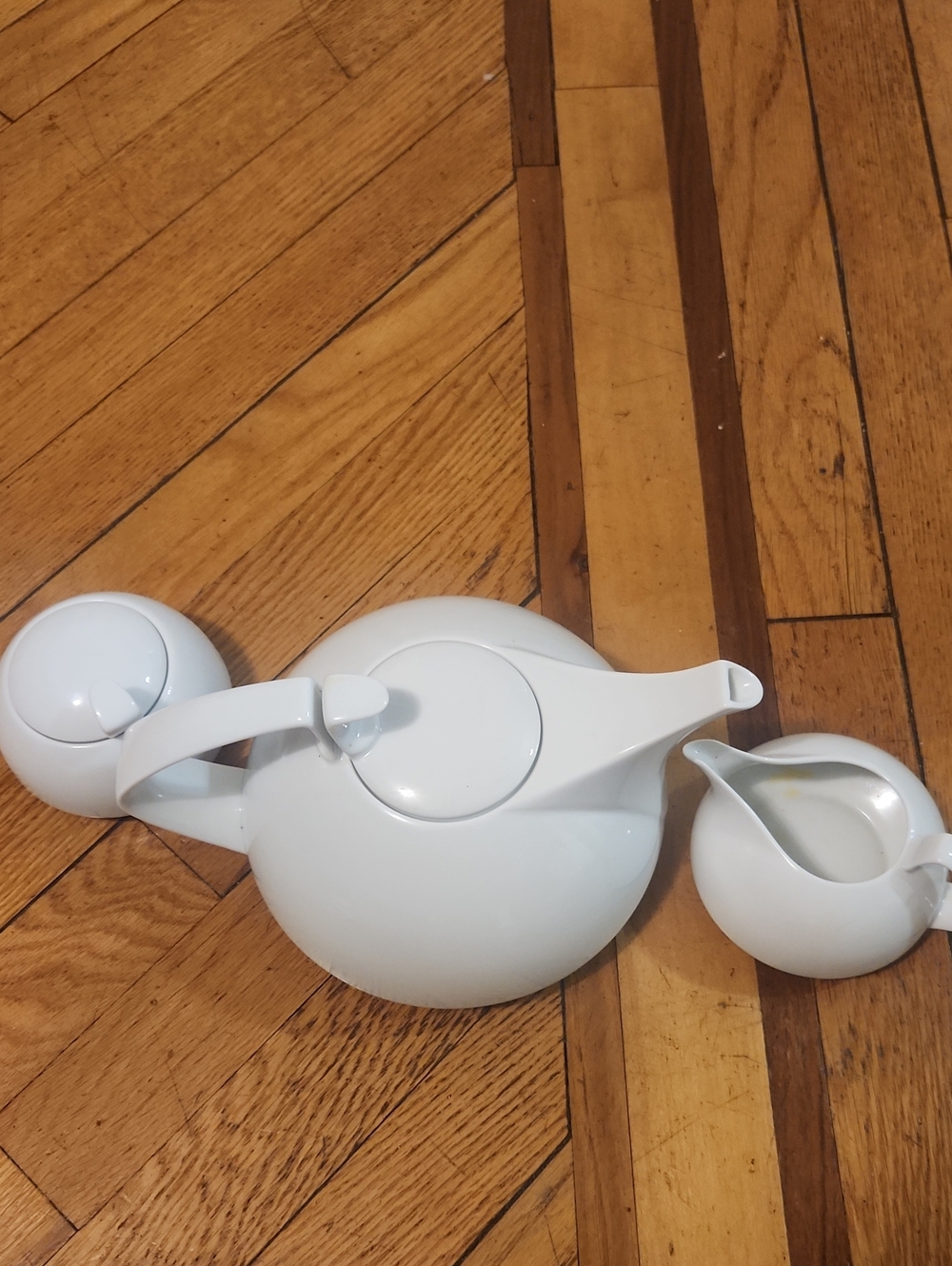 Rosenthal White Porcelain Tea Set with Creamer and Sugar Bowl